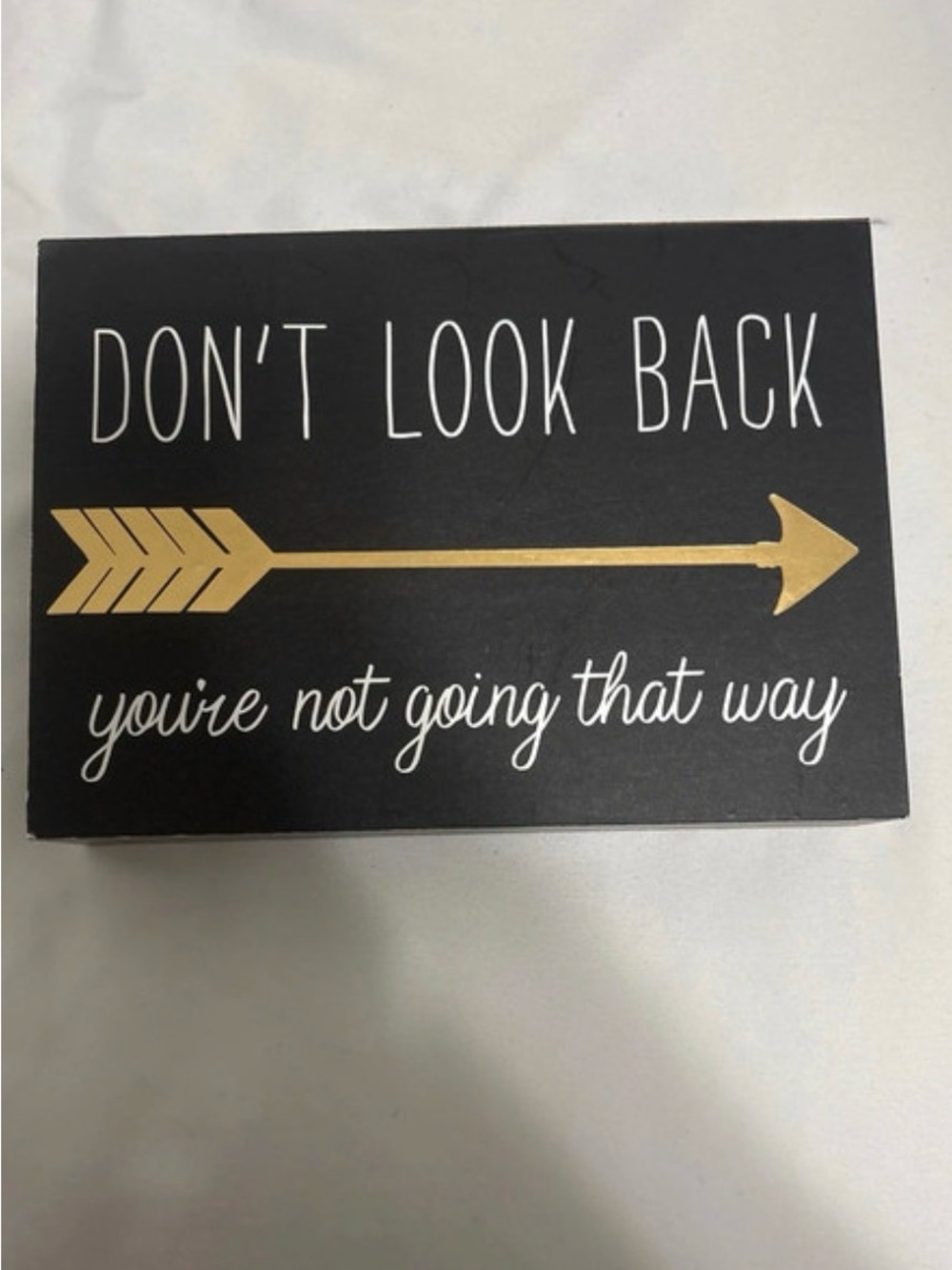 Inspirational Wall Sign - Black with Gold Arrow